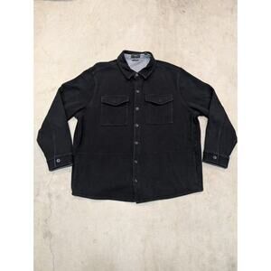 Vince Shirt Jacket Mens XXL Black Button Up Cotton Blend